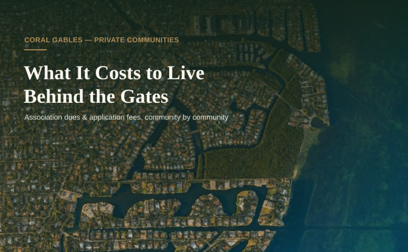 Coral Gables, Private Communities
